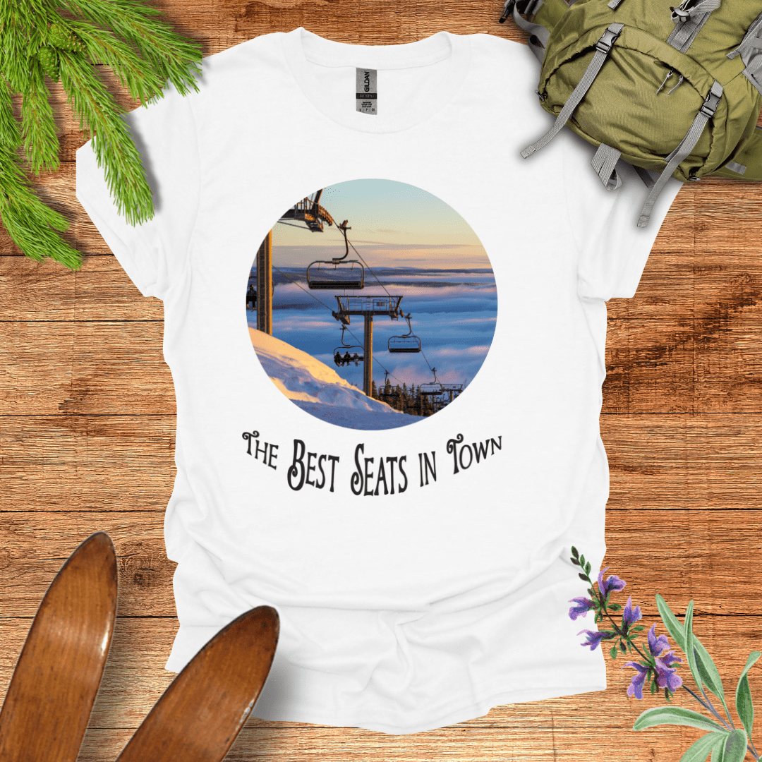 Best Seats Skiing T-Shirt White / S