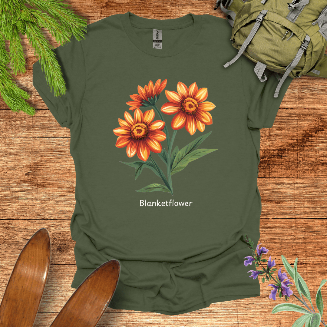 Blanketflower Wildflower T-Shirt Military Green / S