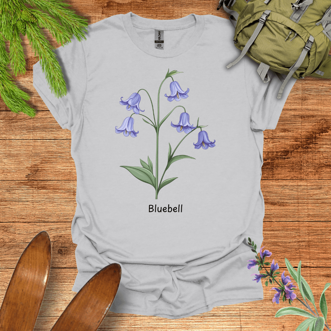 Bluebell Wildflower T-Shirt Ice Grey / S