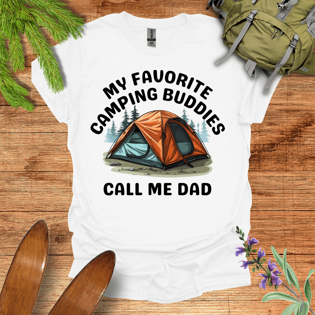 Camping Buddy Dad T-Shirt White / S