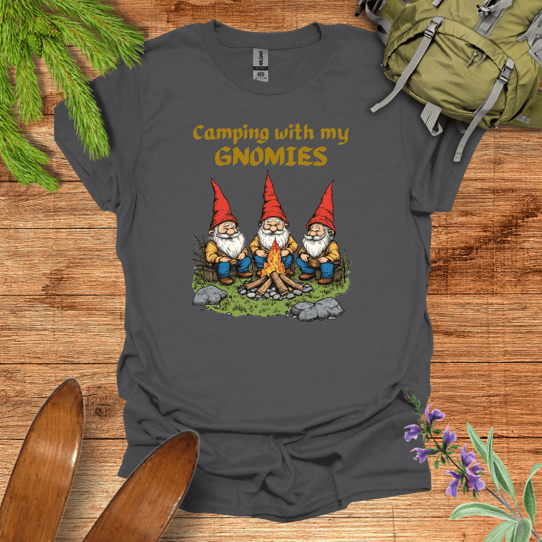 Camping Gnomies T-Shirt Charcoal / S