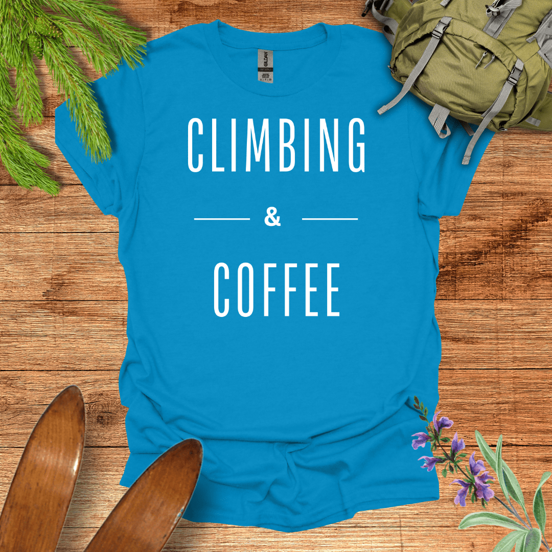 Climbing & Coffee T-Shirt Sapphire / S