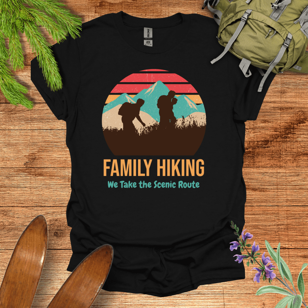 Family Hiking T-Shirt Black / S