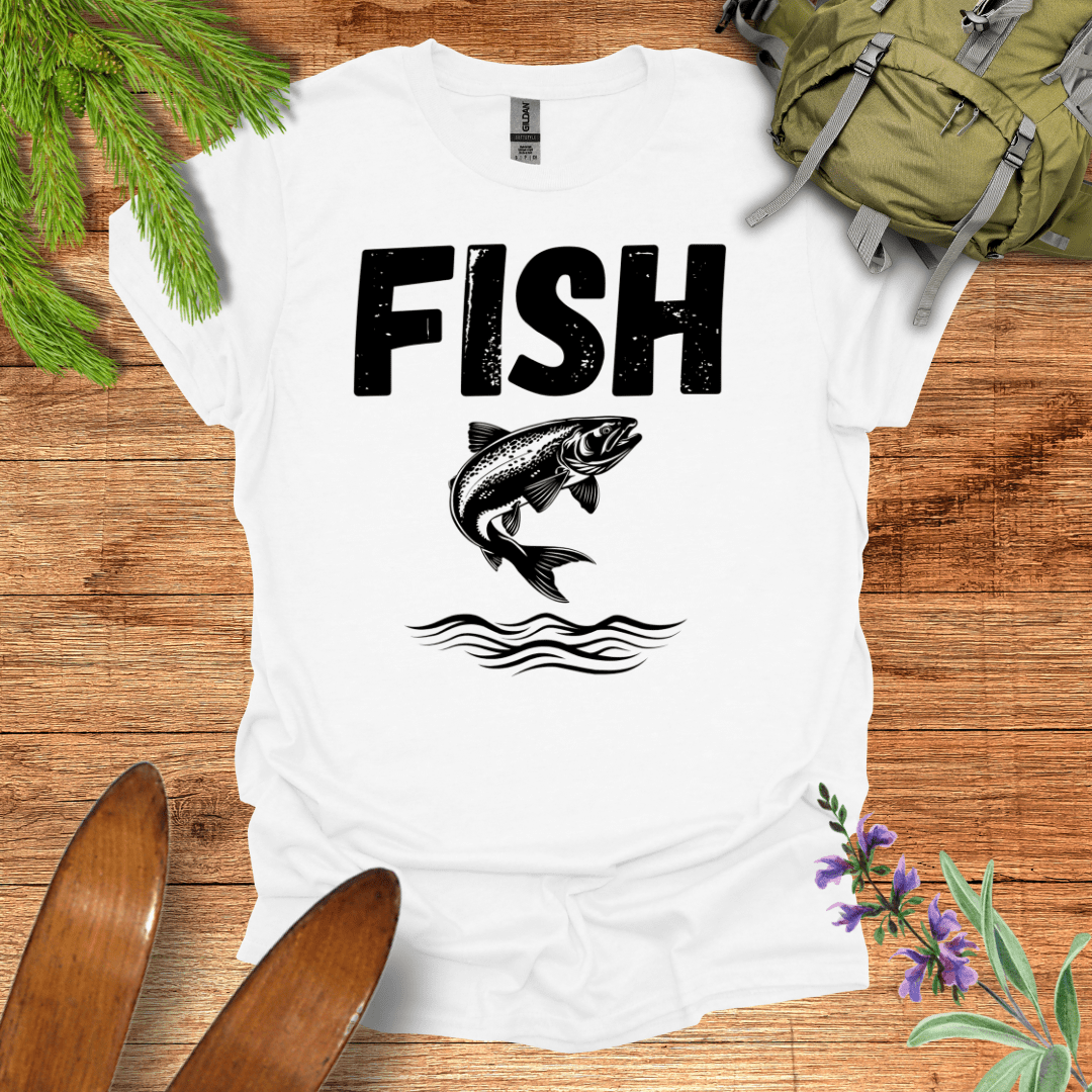 Fish Fishing T-Shirt White / S
