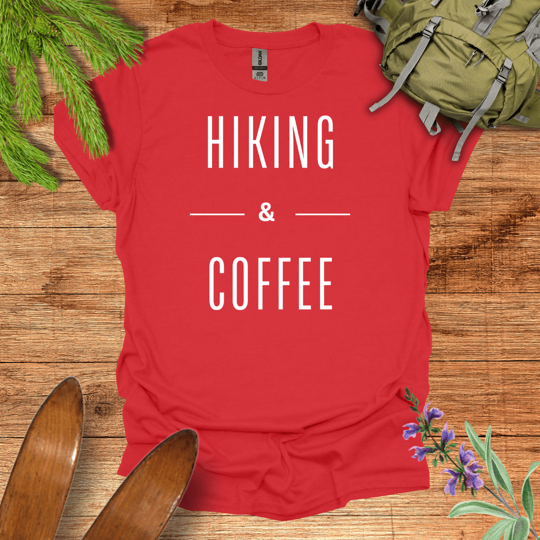 Hiking & Coffee T-Shirt Red / S
