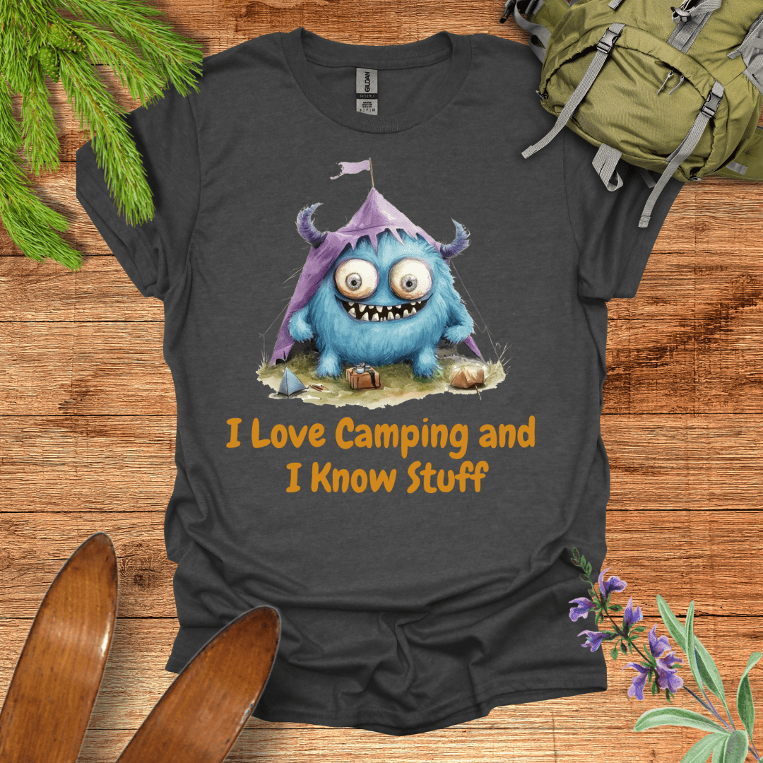 I Love Camping T-Shirt Dark Heather / S