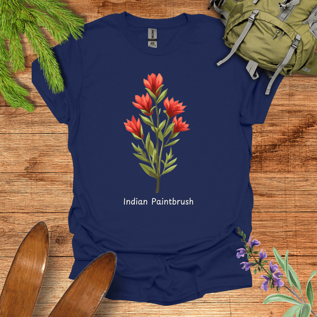 Indian Paintbrush Wildflower T-Shirt Navy / S