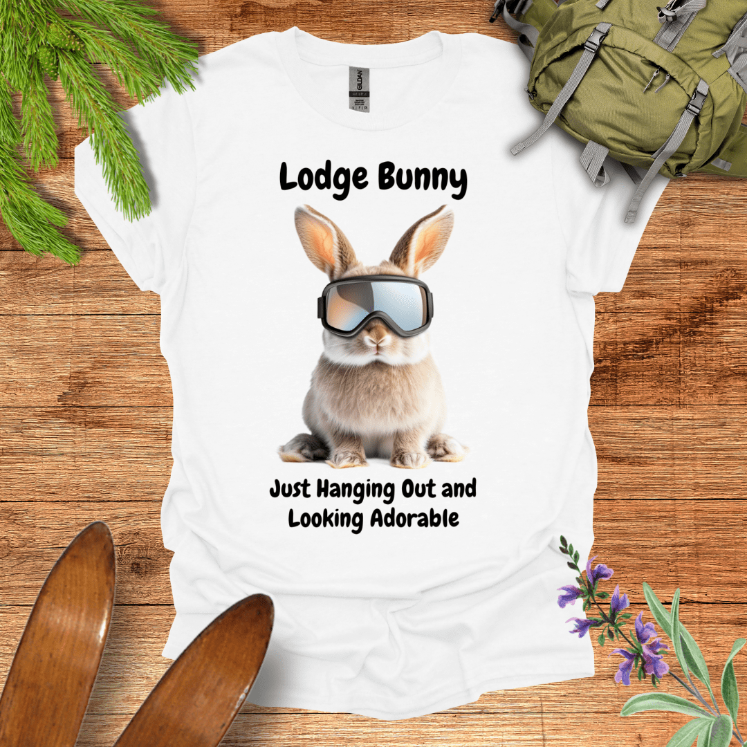 Lodge Bunny Skiing T-Shirt White / S
