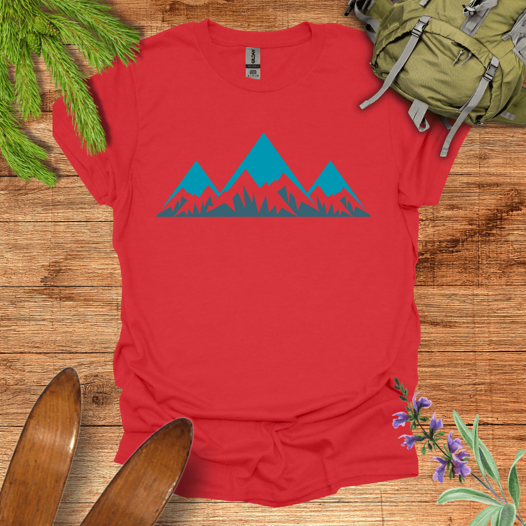 Mountains T-Shirt Red / S