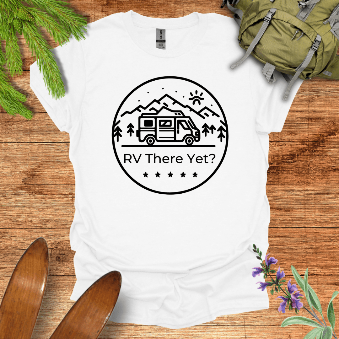 RV There Yet Camping T-Shirt White / S