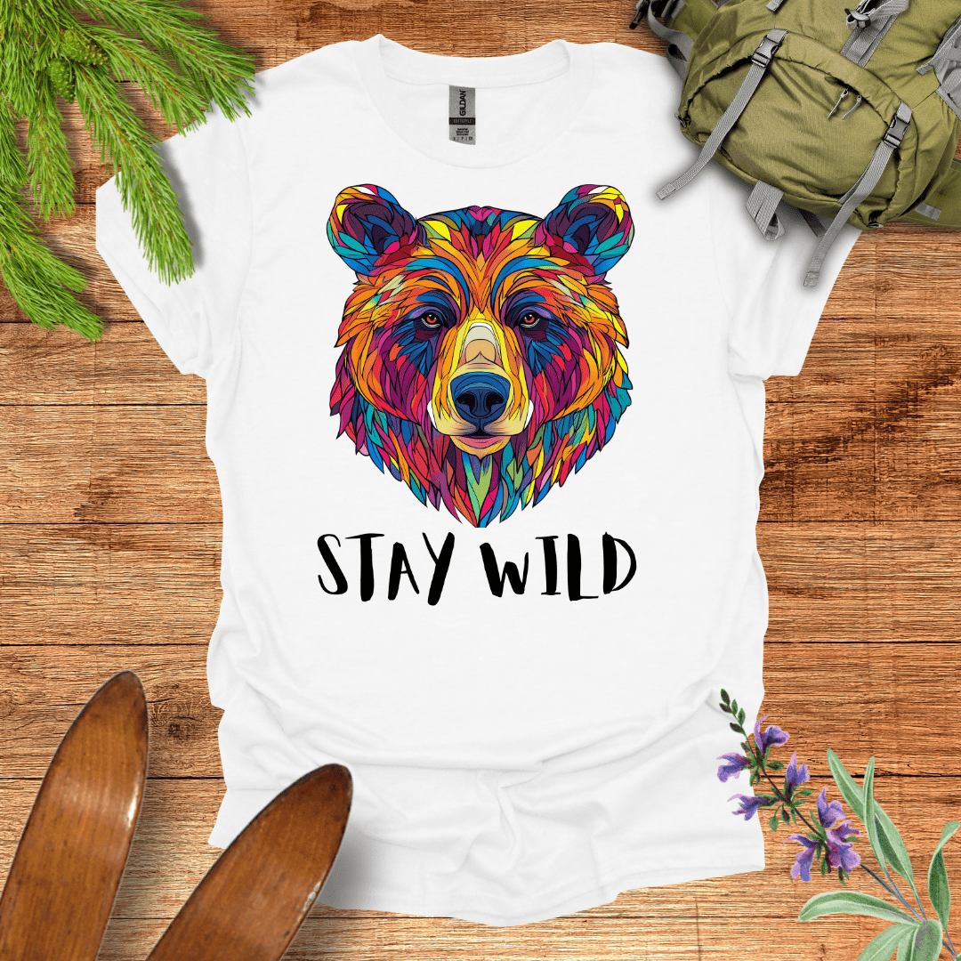 Stay Wild Bear T-Shirt White / S