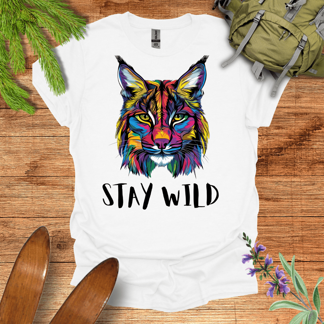 Stay Wild Lynx T-Shirt White / S