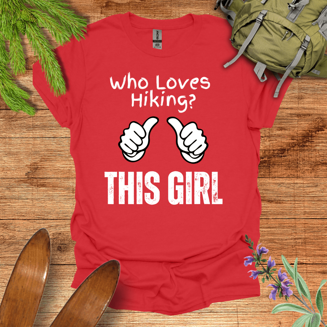 This Girl Loves Hiking T-Shirt Red / S