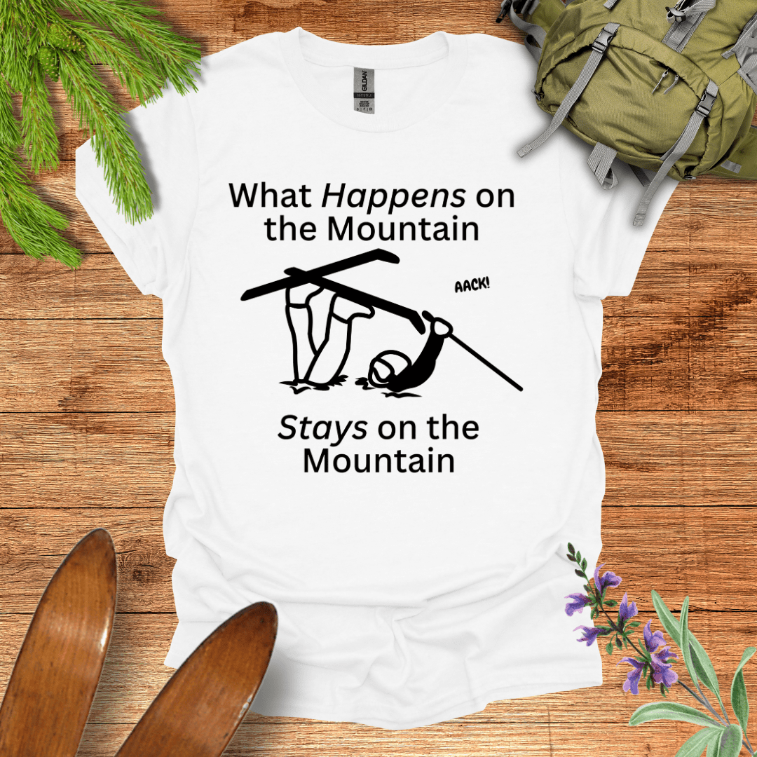 What Happens On The Mountain T-Shirt White / S