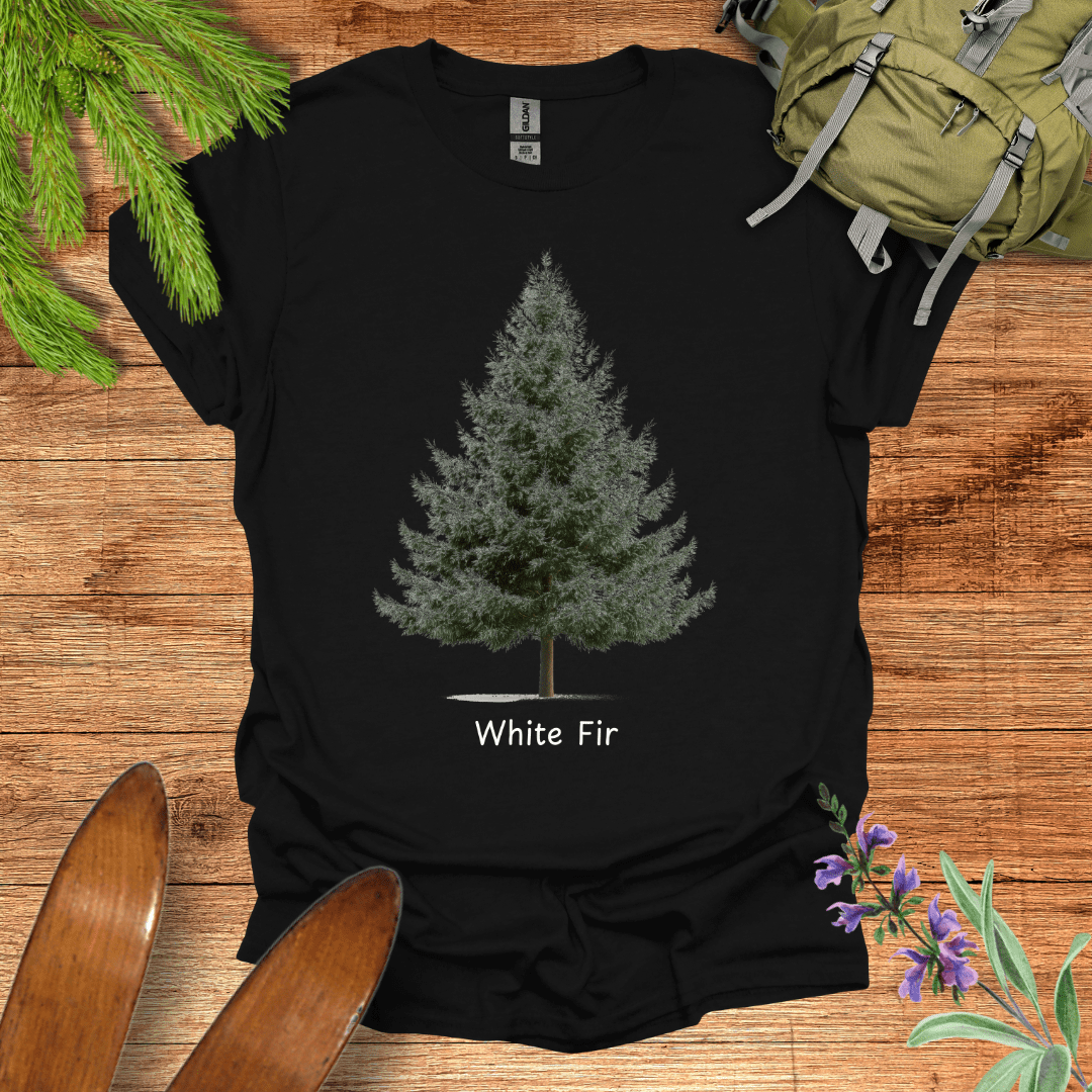 White Fir Tree T-Shirt Black / S