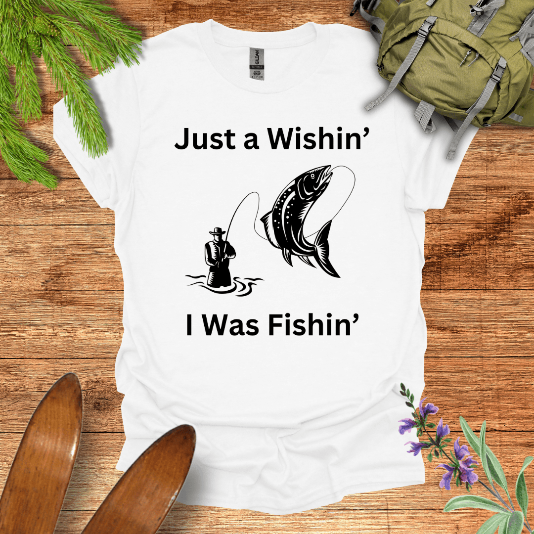 Wishin' Fishing T-Shirt White / S