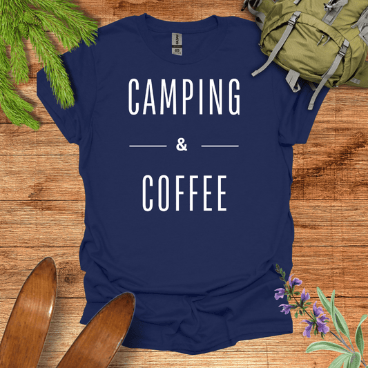 Camping & Coffee T-Shirt Navy / S