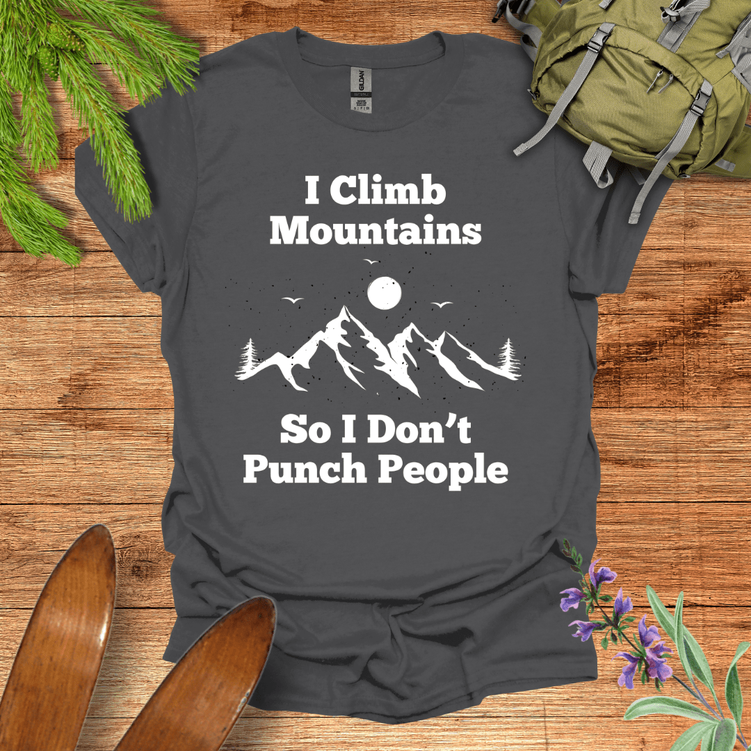 Climb Mountains T-Shirt Charcoal / S