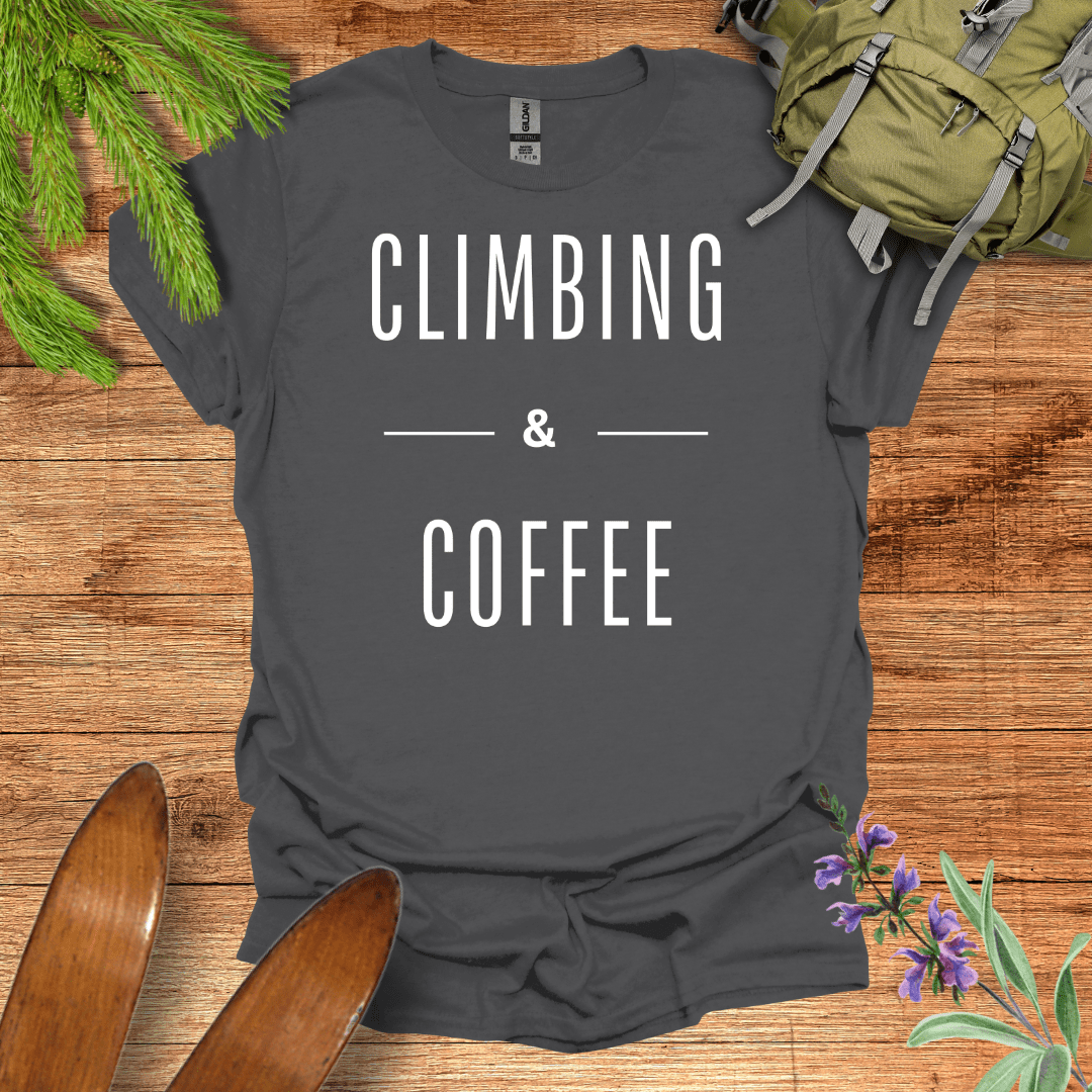 Climbing & Coffee T-Shirt Charcoal / S