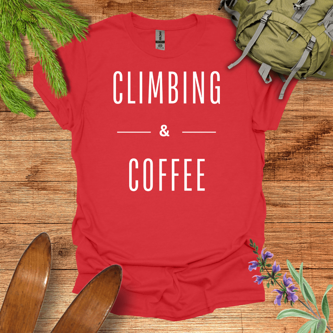 Climbing & Coffee T-Shirt Red / S