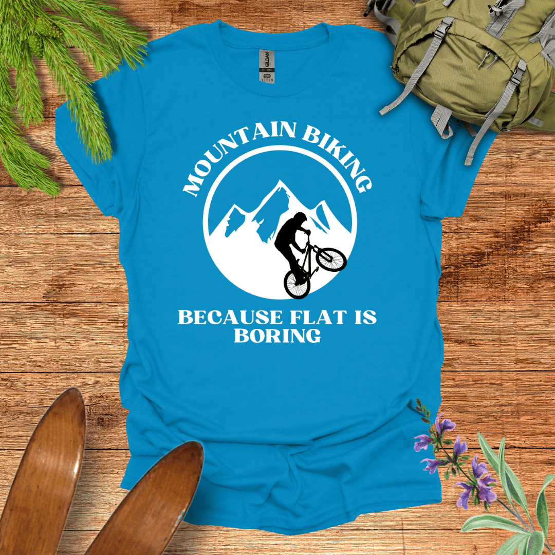 Flat is Boring Biking T-Shirt Sapphire / S