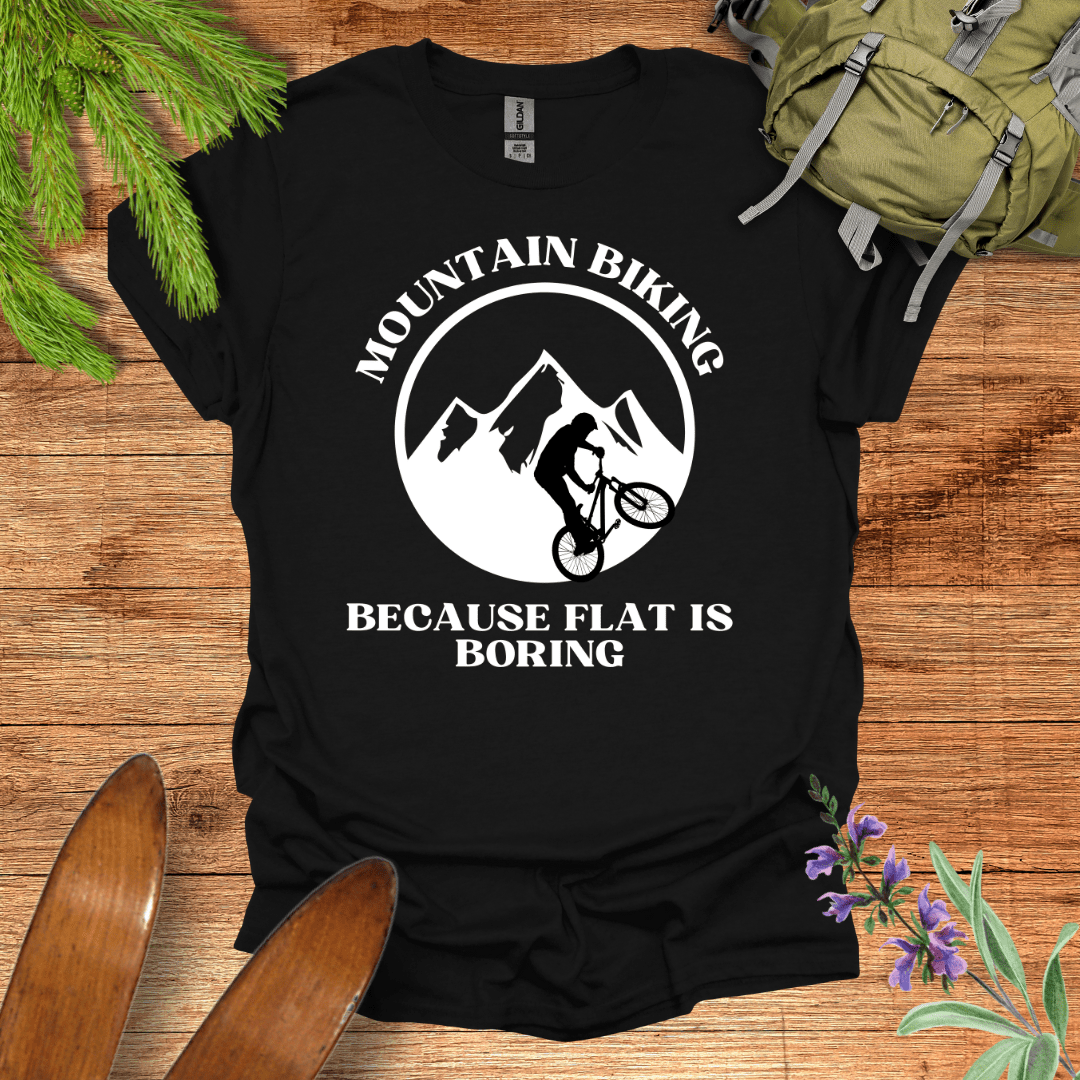 Flat is Boring Biking T-Shirt Black / S
