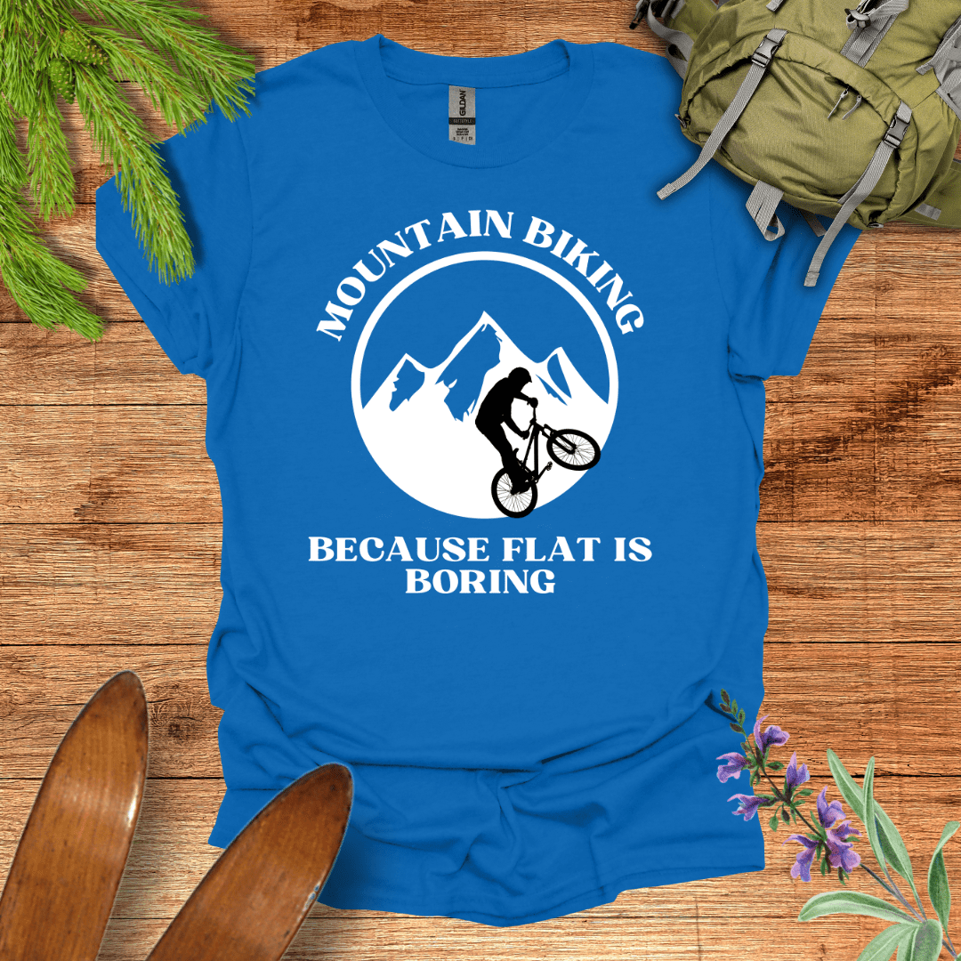 Flat is Boring Biking T-Shirt Royal / S