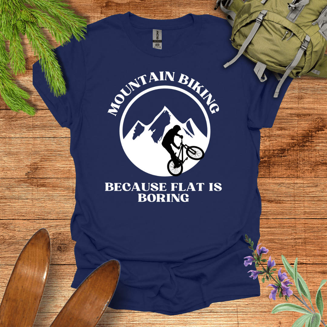 Flat is Boring Biking T-Shirt Navy / S