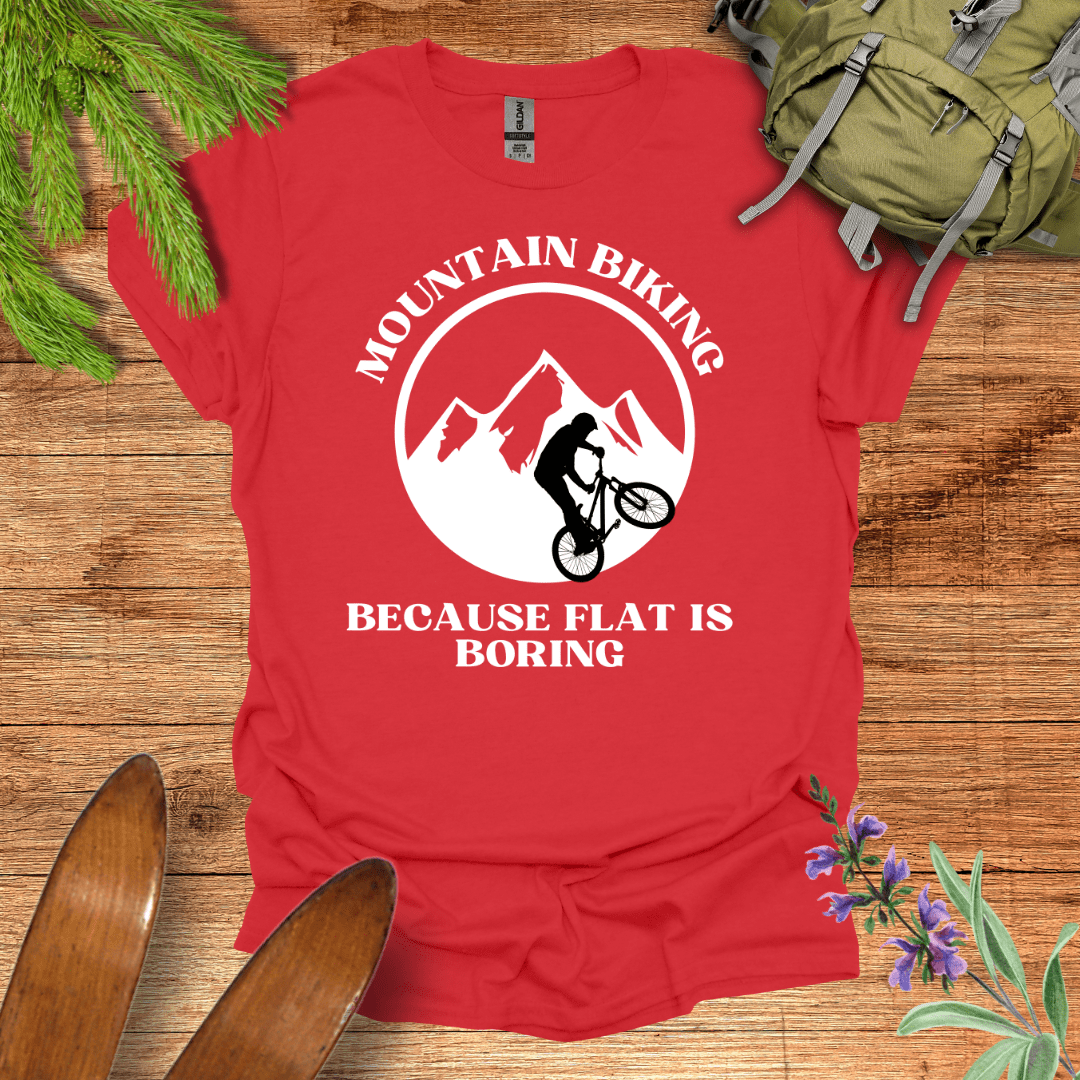 Flat is Boring Biking T-Shirt Red / S