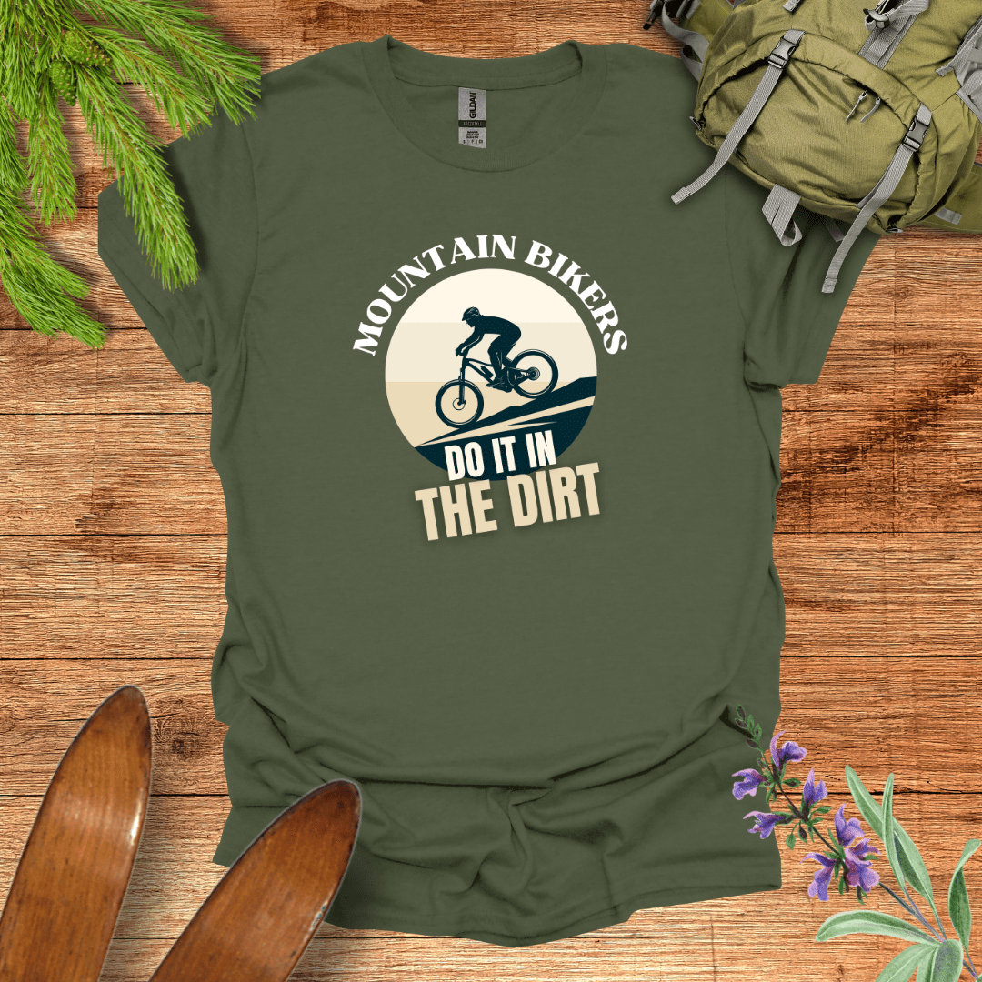 In The Dirt Biking T-Shirt Military Green / S