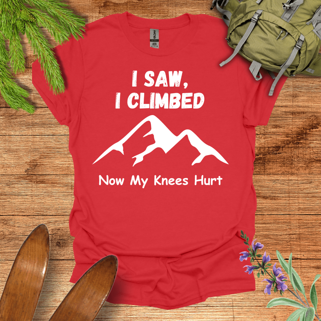 Knees Hurt Climbing T-Shirt Red / S
