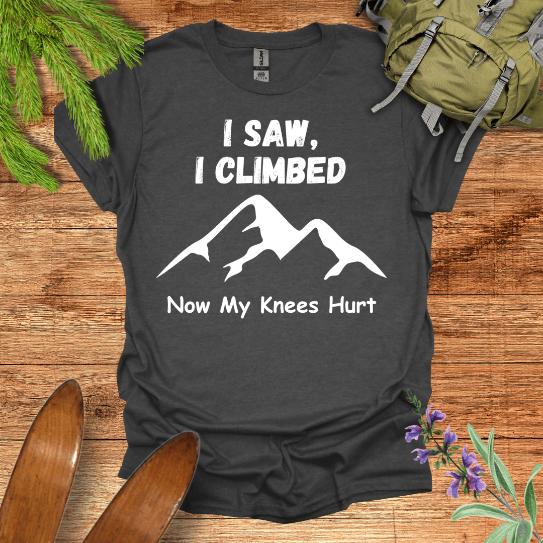 Knees Hurt Climbing T-Shirt Dark Heather / S