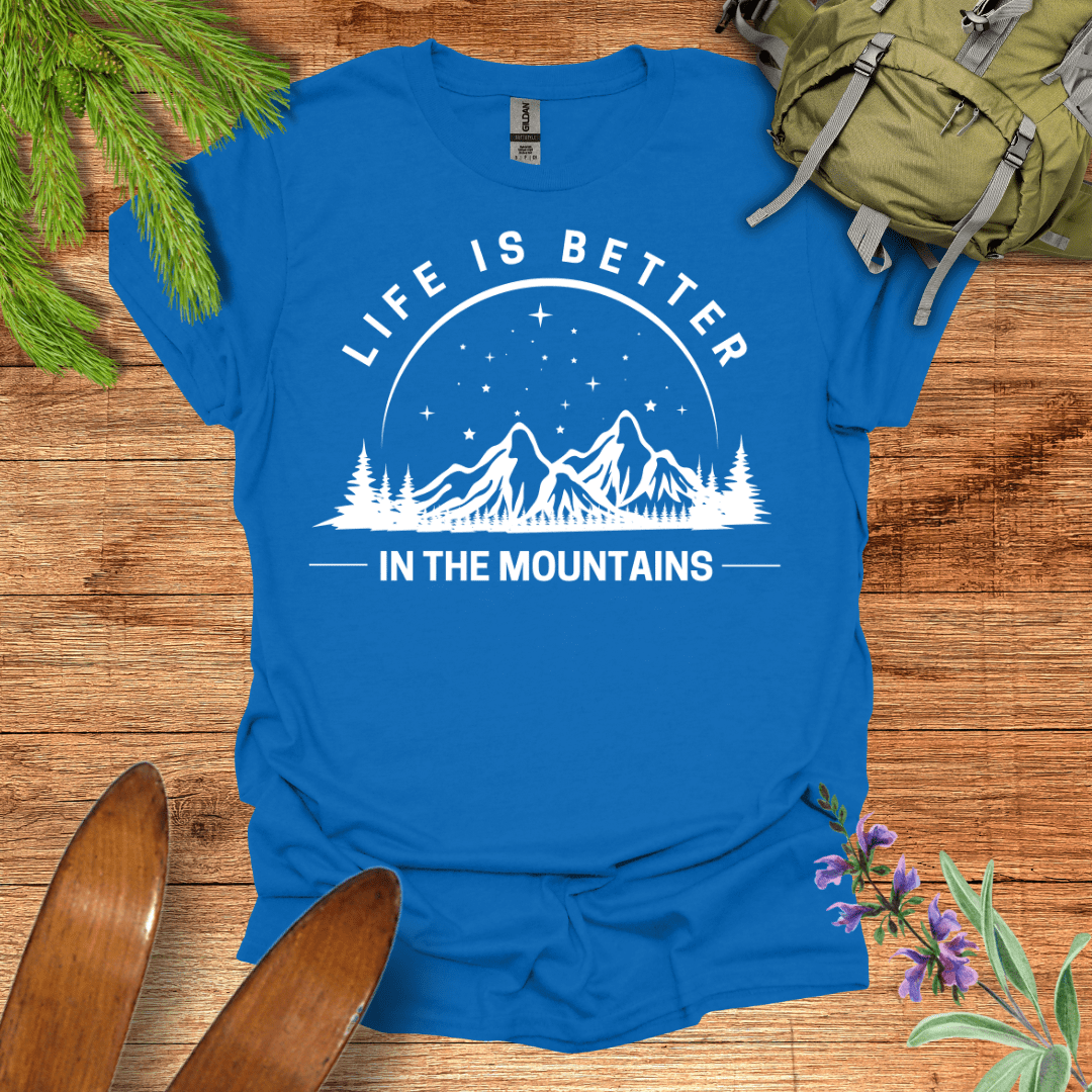 Life is Better Mountains T-Shirt Royal / S
