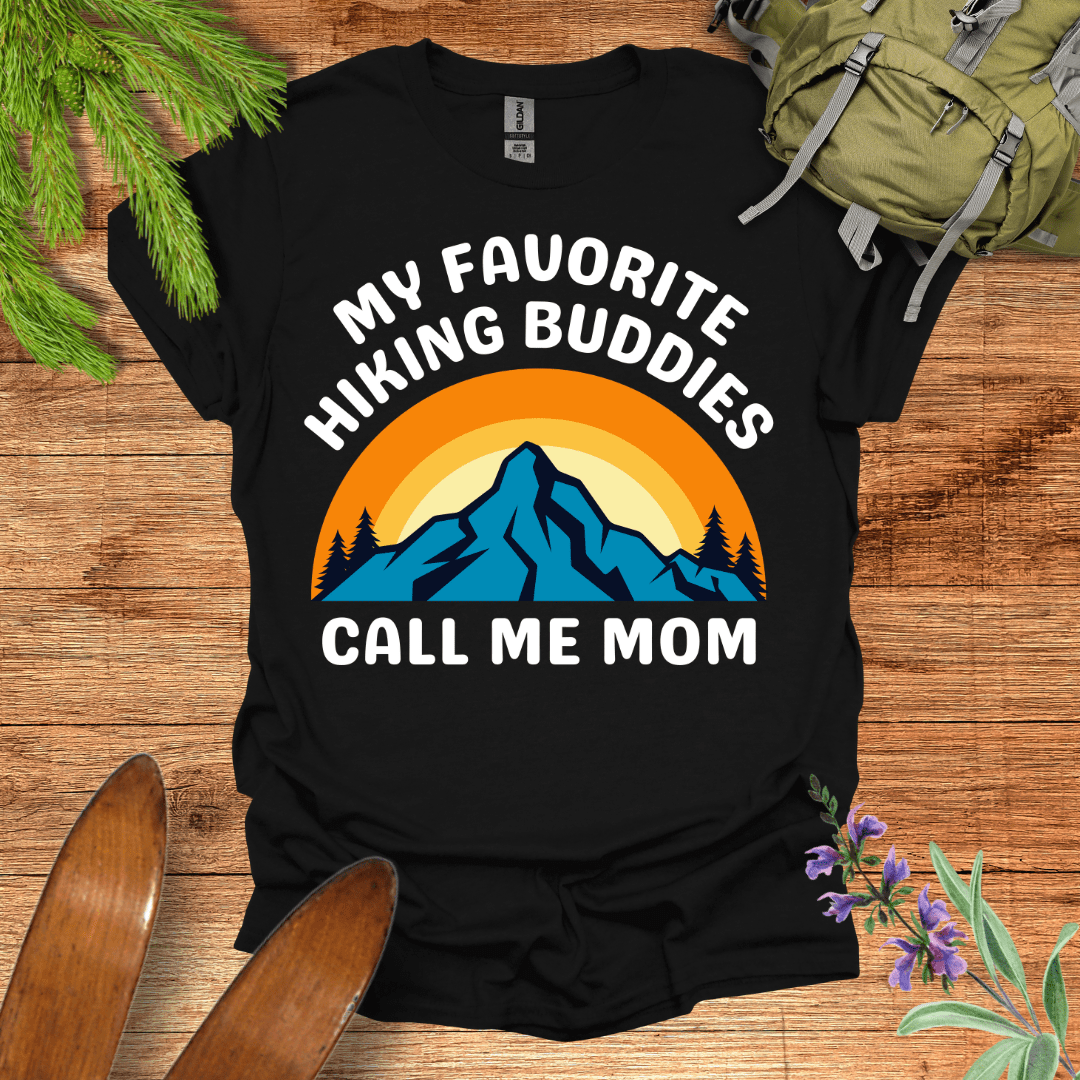 Mom Hiking Buddy T-Shirt Black / S