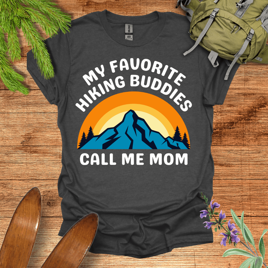 Mom Hiking Buddy T-Shirt Dark Heather / S