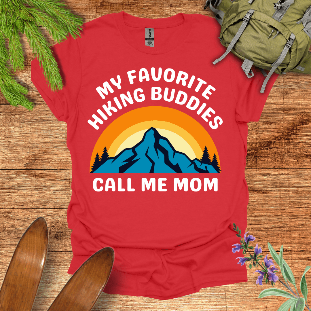 Mom Hiking Buddy T-Shirt Red / S