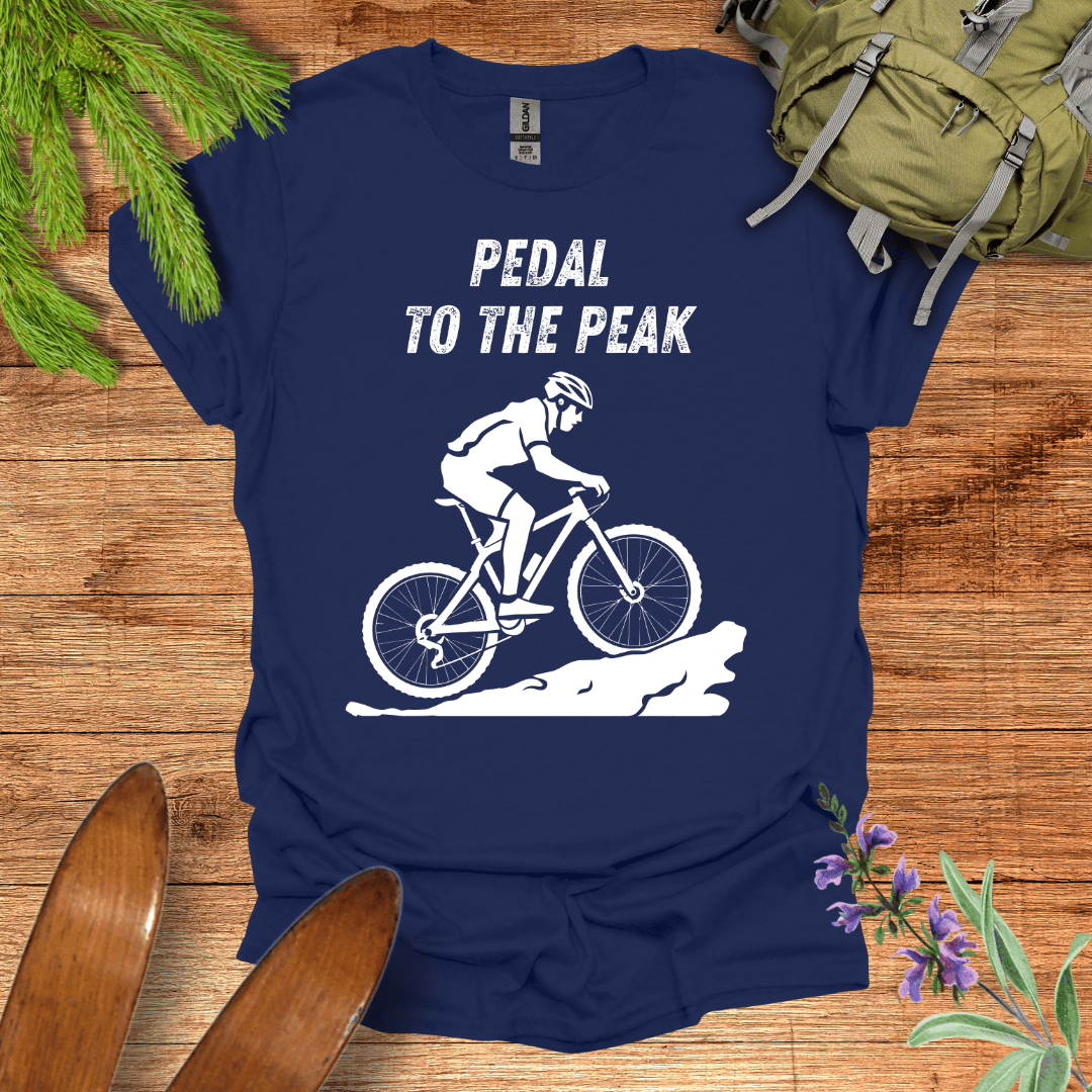 Pedal Peak Biking T-Shirt Navy / S