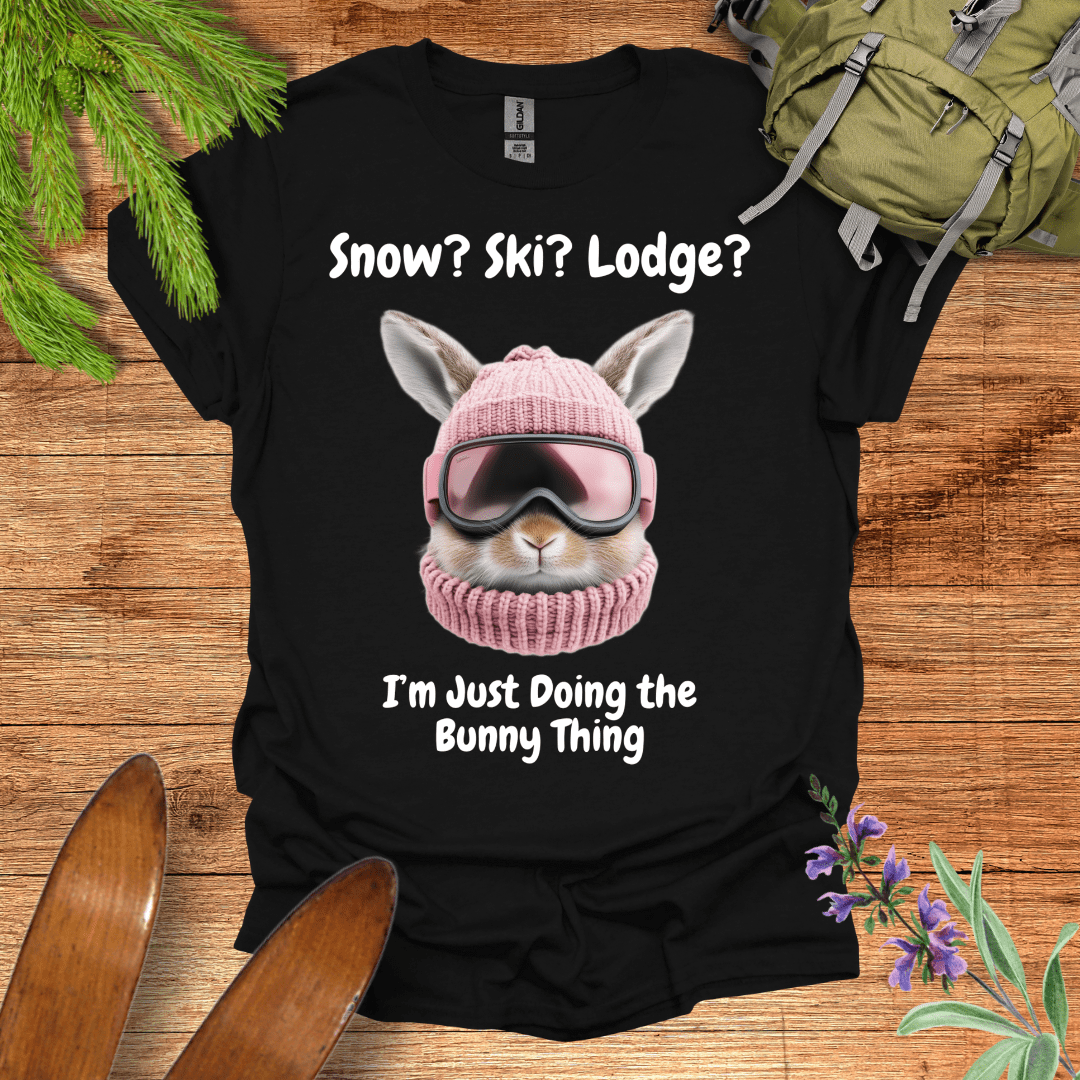Ski Lodge Bunny T-Shirt Black / S