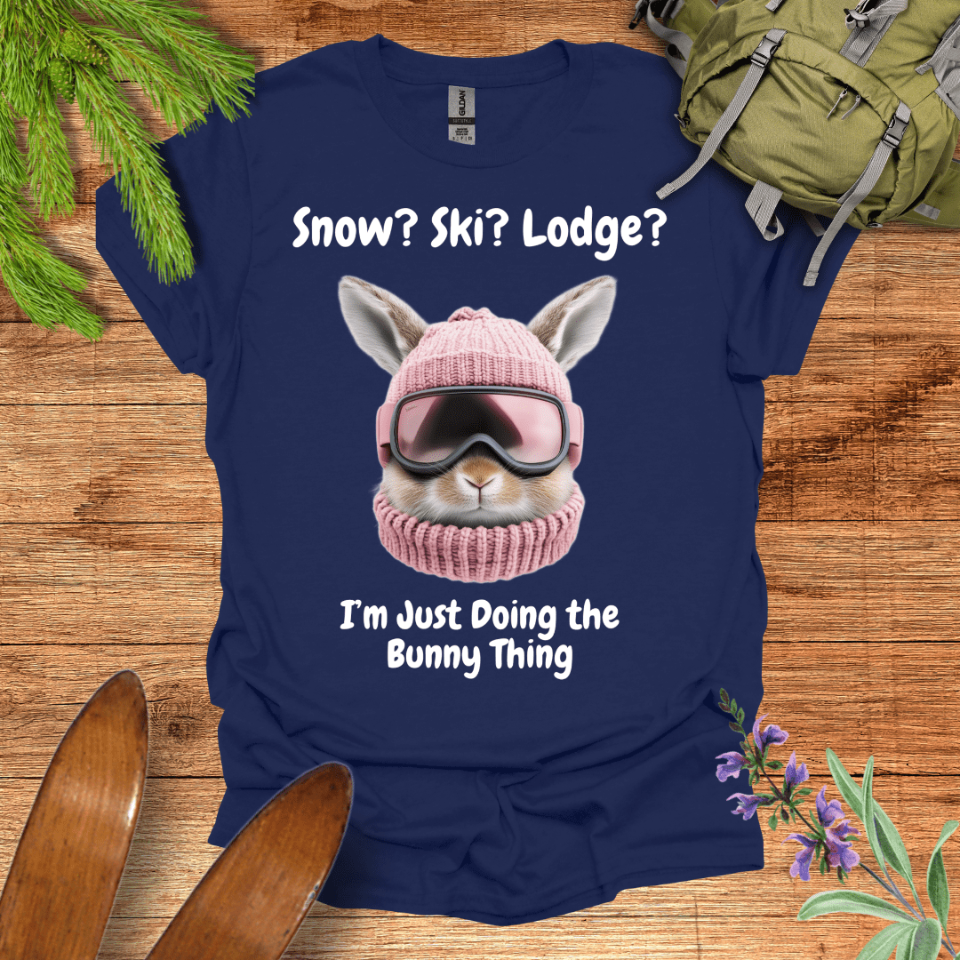 Ski Lodge Bunny T-Shirt Navy / S