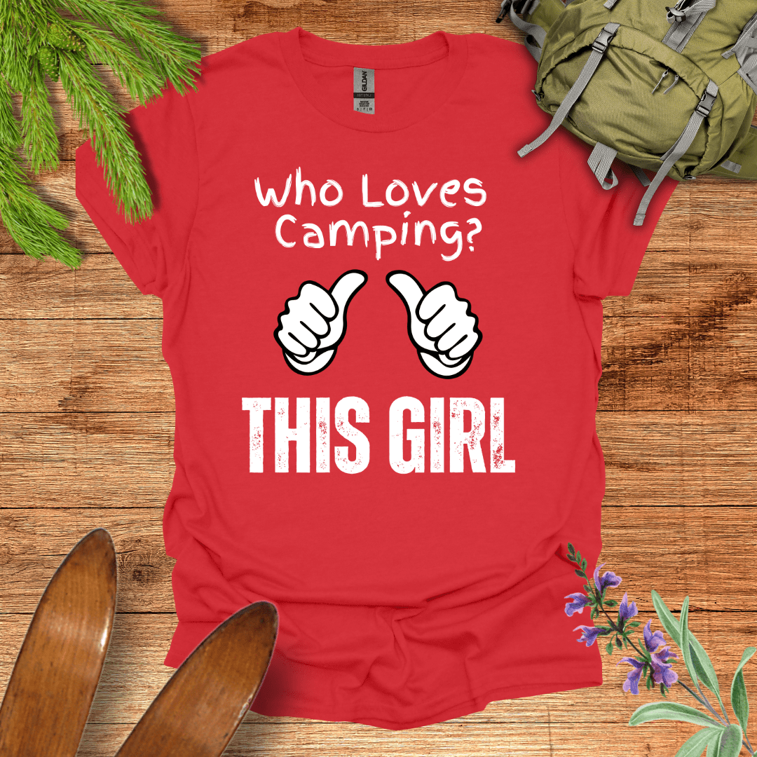 This Girl Loves Camping T-Shirt Red / S