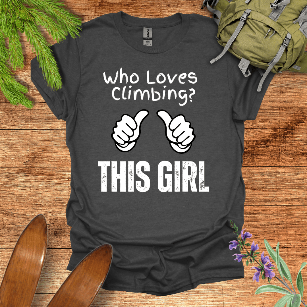 This Girl Loves Climbing T-Shirt Dark Heather / S