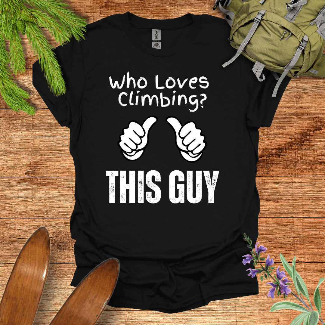This Guy Loves Climbing T-Shirt Black / S