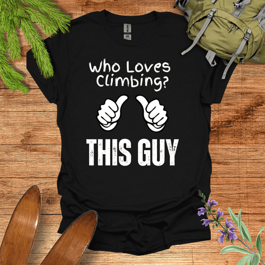 This Guy Loves Climbing T-Shirt Black / S
