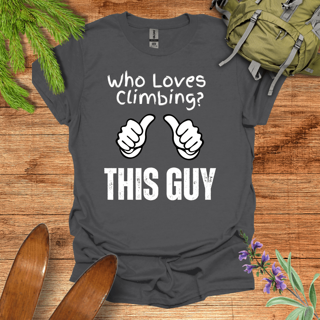 This Guy Loves Climbing T-Shirt Charcoal / S