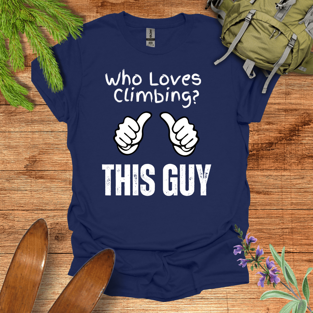 This Guy Loves Climbing T-Shirt Navy / S