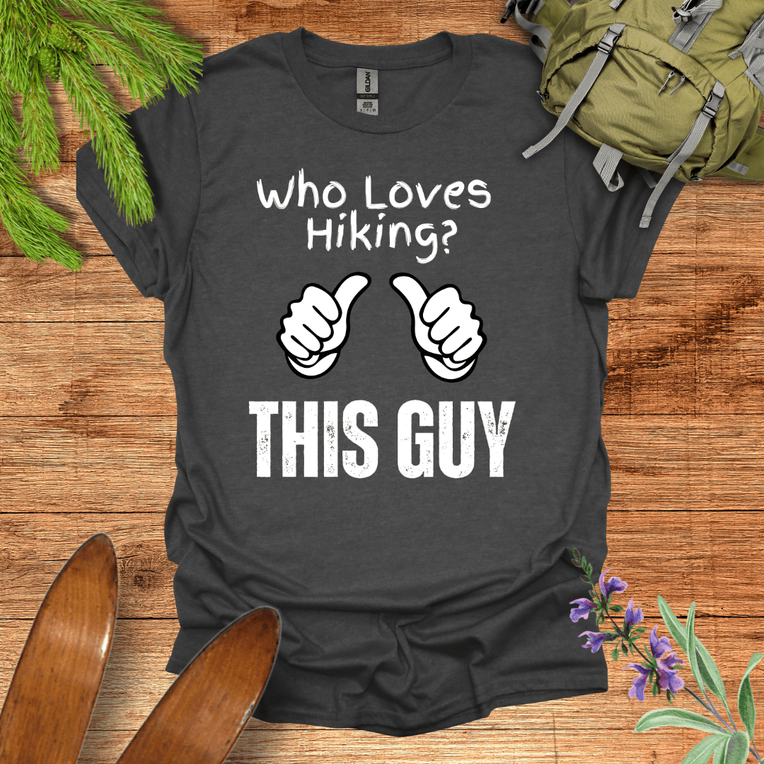 This Guy Loves Hiking T-Shirt Dark Heather / S