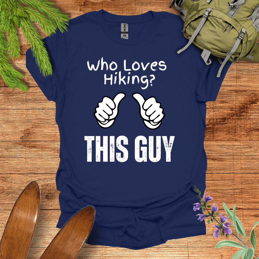 This Guy Loves Hiking T-Shirt Navy / S