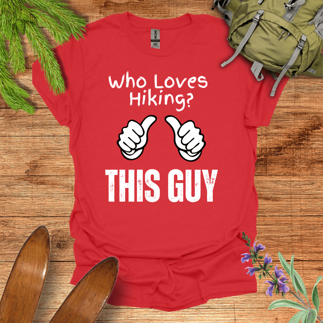 This Guy Loves Hiking T-Shirt Red / S