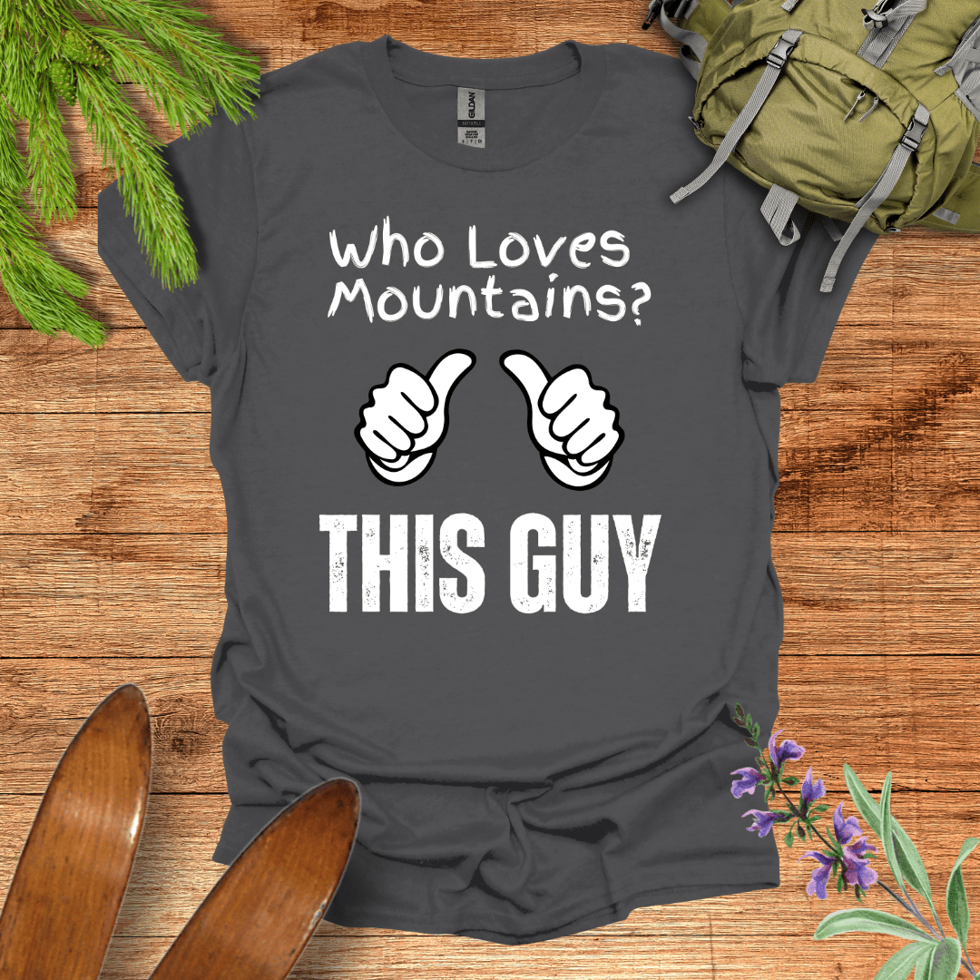 This Guy Loves Mountains T-Shirt Charcoal / S