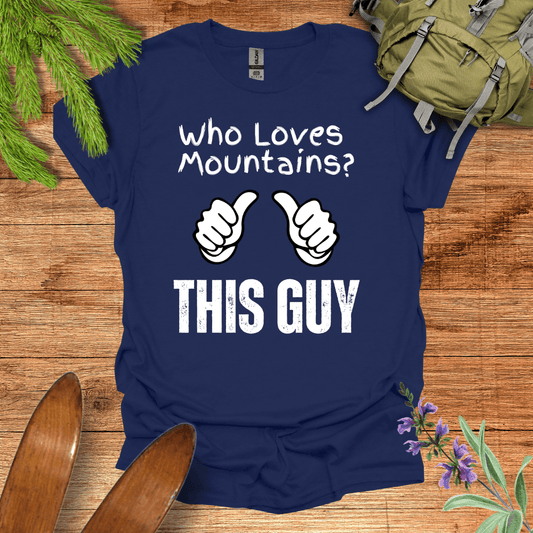 This Guy Loves Mountains T-Shirt Navy / S